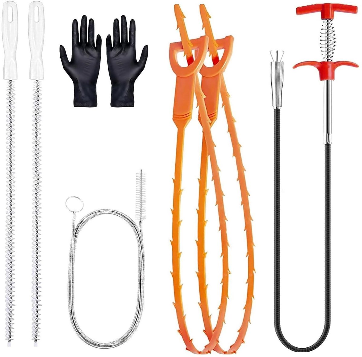 Professionele Afvoer Cleaner Set - 150 cm, 7 Stuk Gereedschap