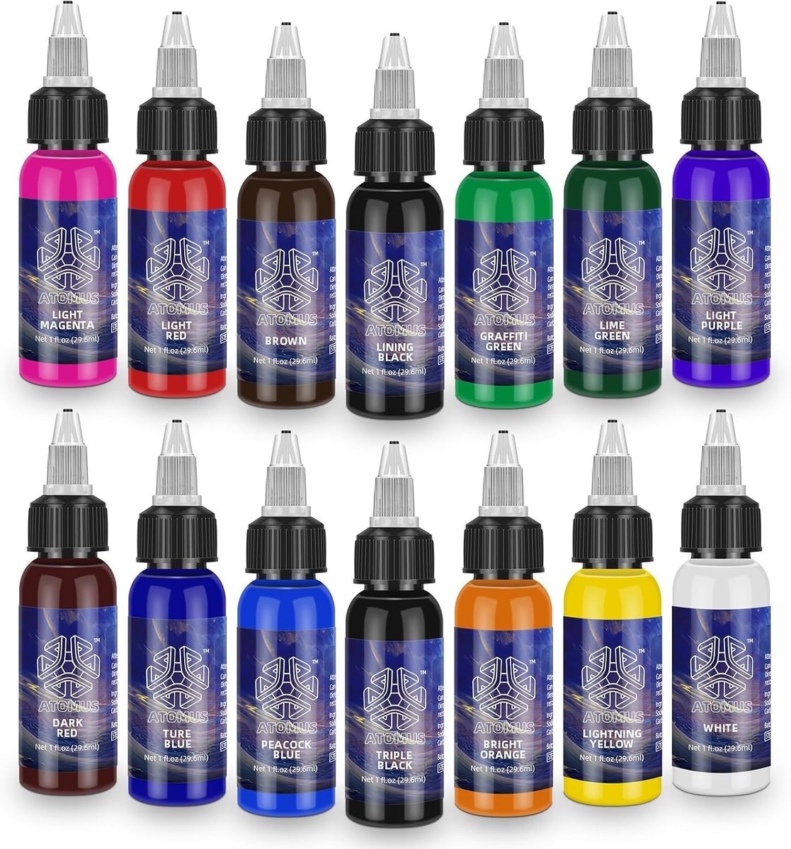 14-delige 30ml tattoo inkt set met natuurlijke plantaardige pigmenten voor permanente make-up