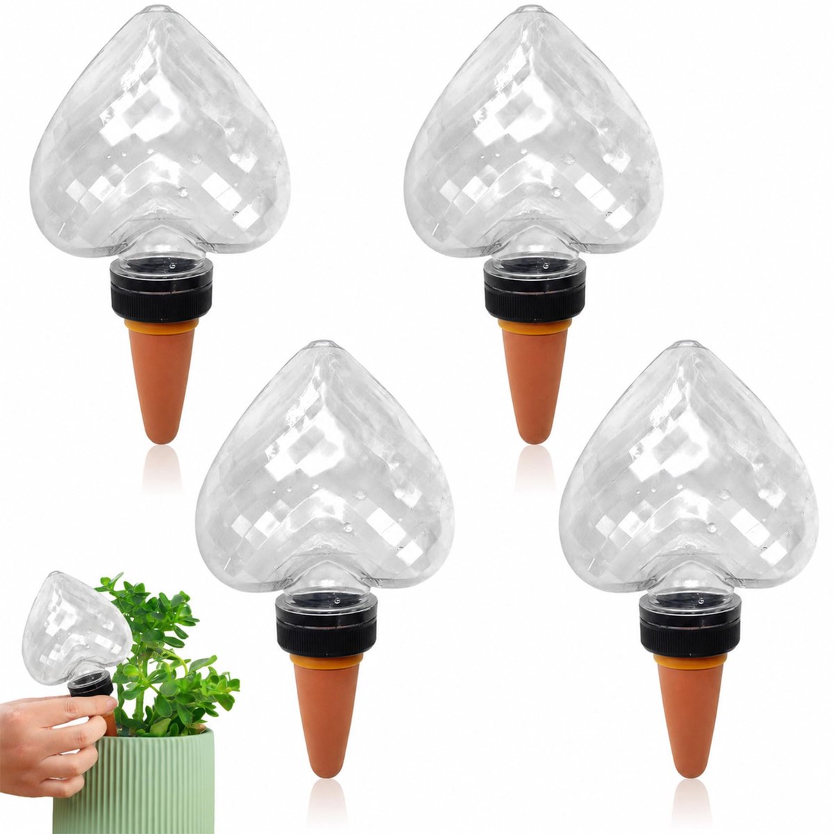 Irrigatieballen voor planten - Set van 4, 350 ml per stuk