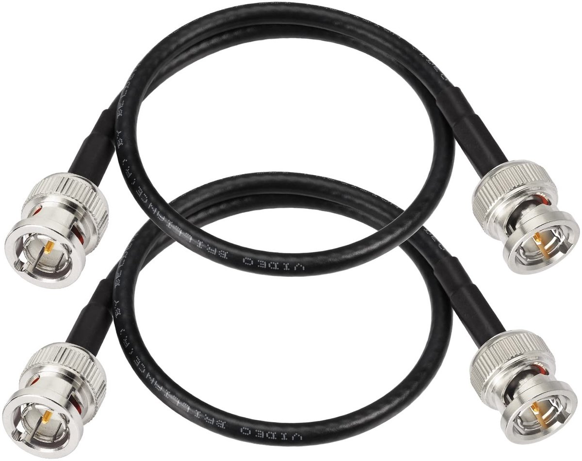 Video Kabel 30cm - BNC Plug naar Plug - 75 Ohm - 2 Stuks