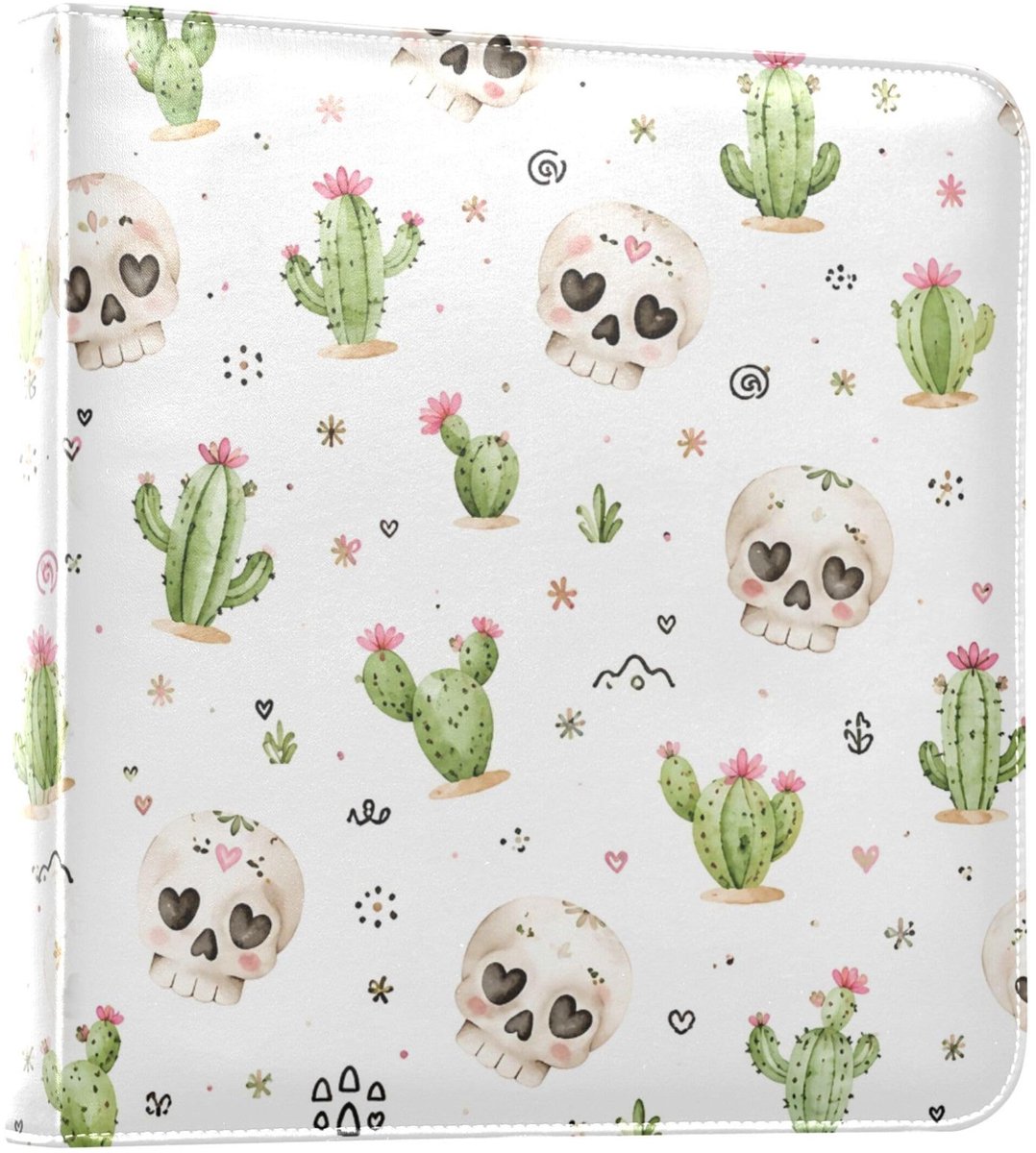 Fotoalbum - Lederen hoes met schedels cactus - 40 pagina's