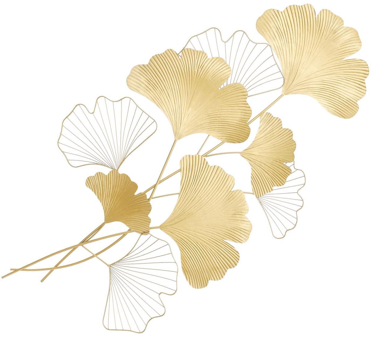 Wanddecoratie met gingko design - Goud