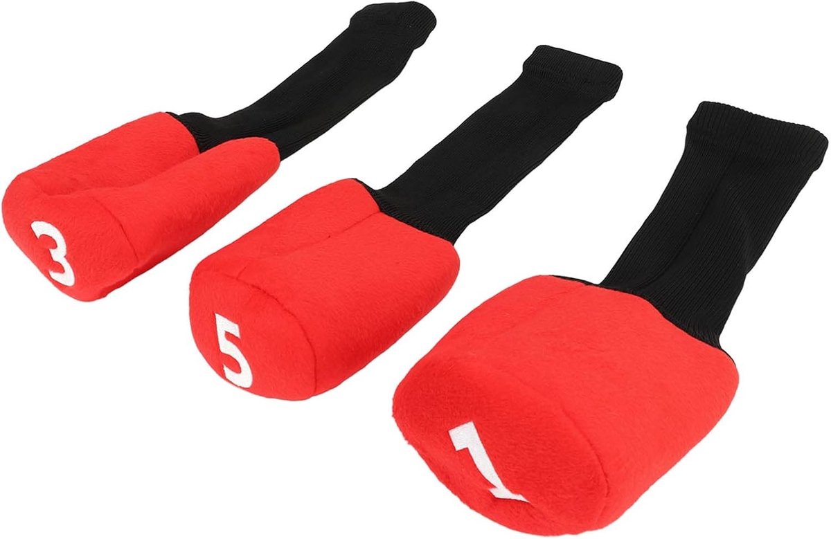 Golf Wood Club Headcovers - 3 Stuks Luxe Beschermhoezen voor Golfclubs met Comfortabele Pluche Voel en Volledige Bescherming