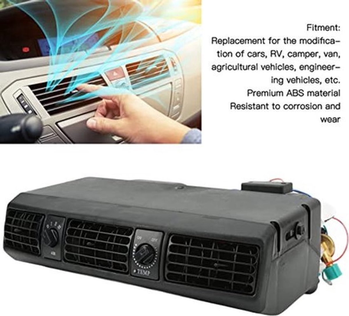 Universele Airconditioning 360CFM Evaporator Vervanging 12V - Geschikt voor RV en Van - Verstelbare Luchtstroom