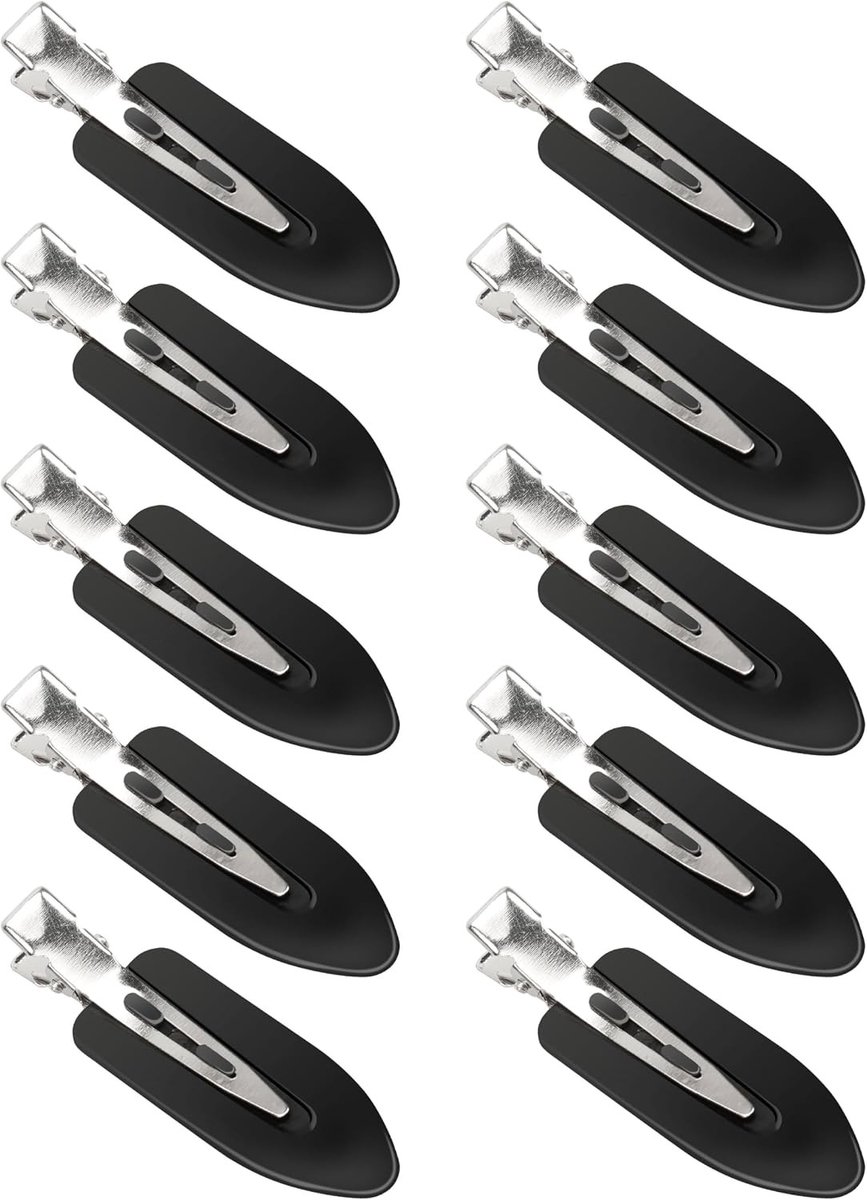 Set van 10 kreukvrije haarspelden - Ideaal voor make-up applicatie - Perfect voor dames en meisjes - Zwart en stijlvol