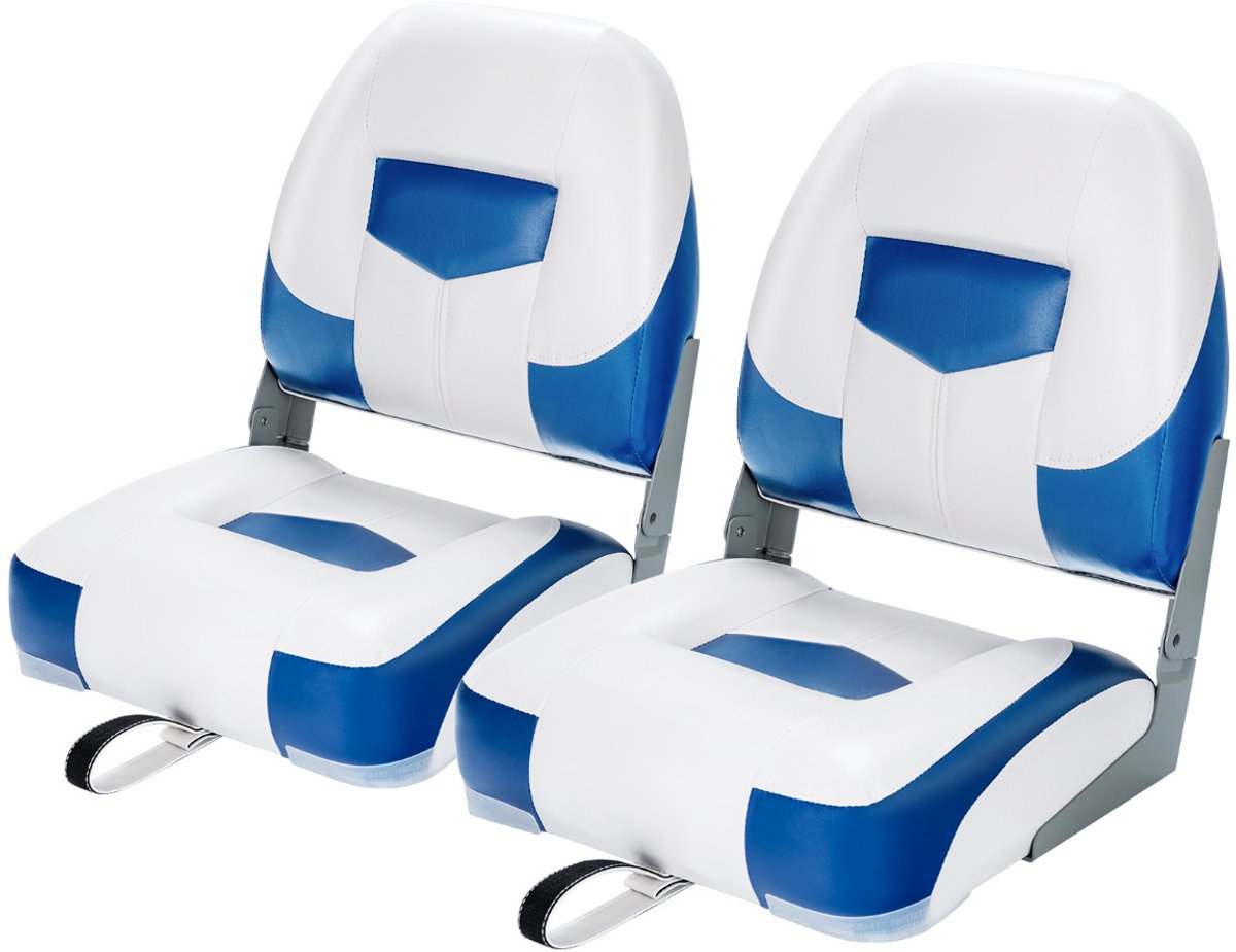 SureDeal® - Watersport - Bootstoelen Inklapbaar Bootstoel - Dikke Sponsvulling Gevoerde - Blauw Wit - Zwart - 50x42x52 cm - Rood + Wit