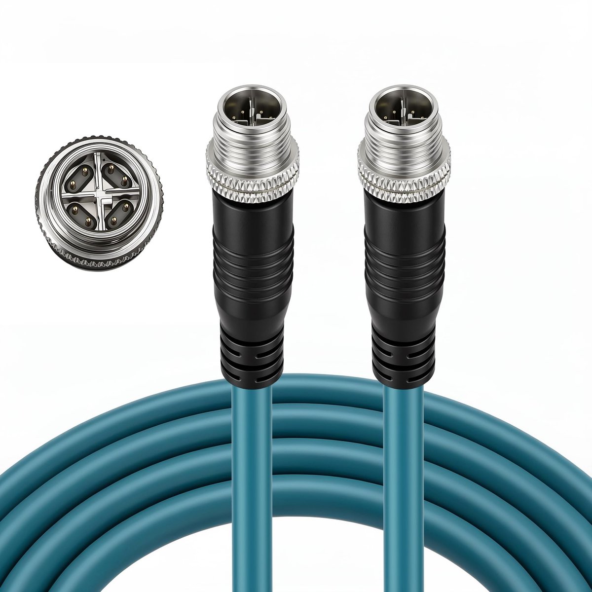 M12 Ethernet Kabel X-Code Cat6 - 1M