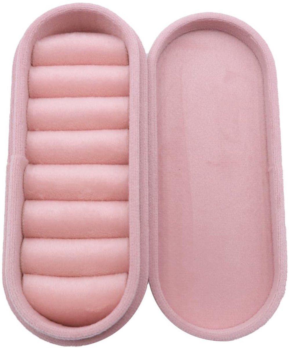 Fluwelen Ring Sieraden Display Box - Ovaal - Roze