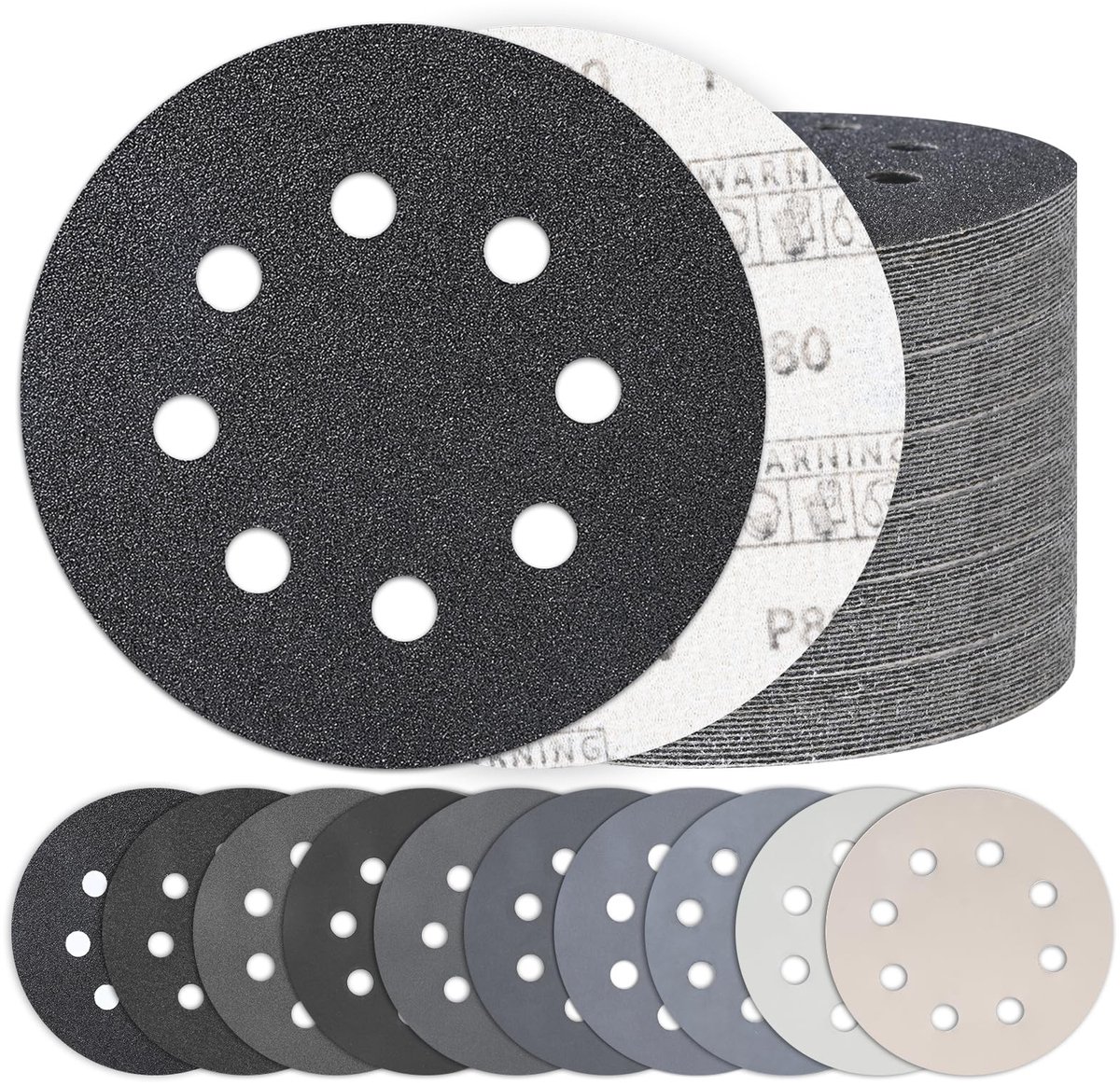 Schuurdiscs 125 mm - Assortiment van 10 Grits voor Diverse Materialen