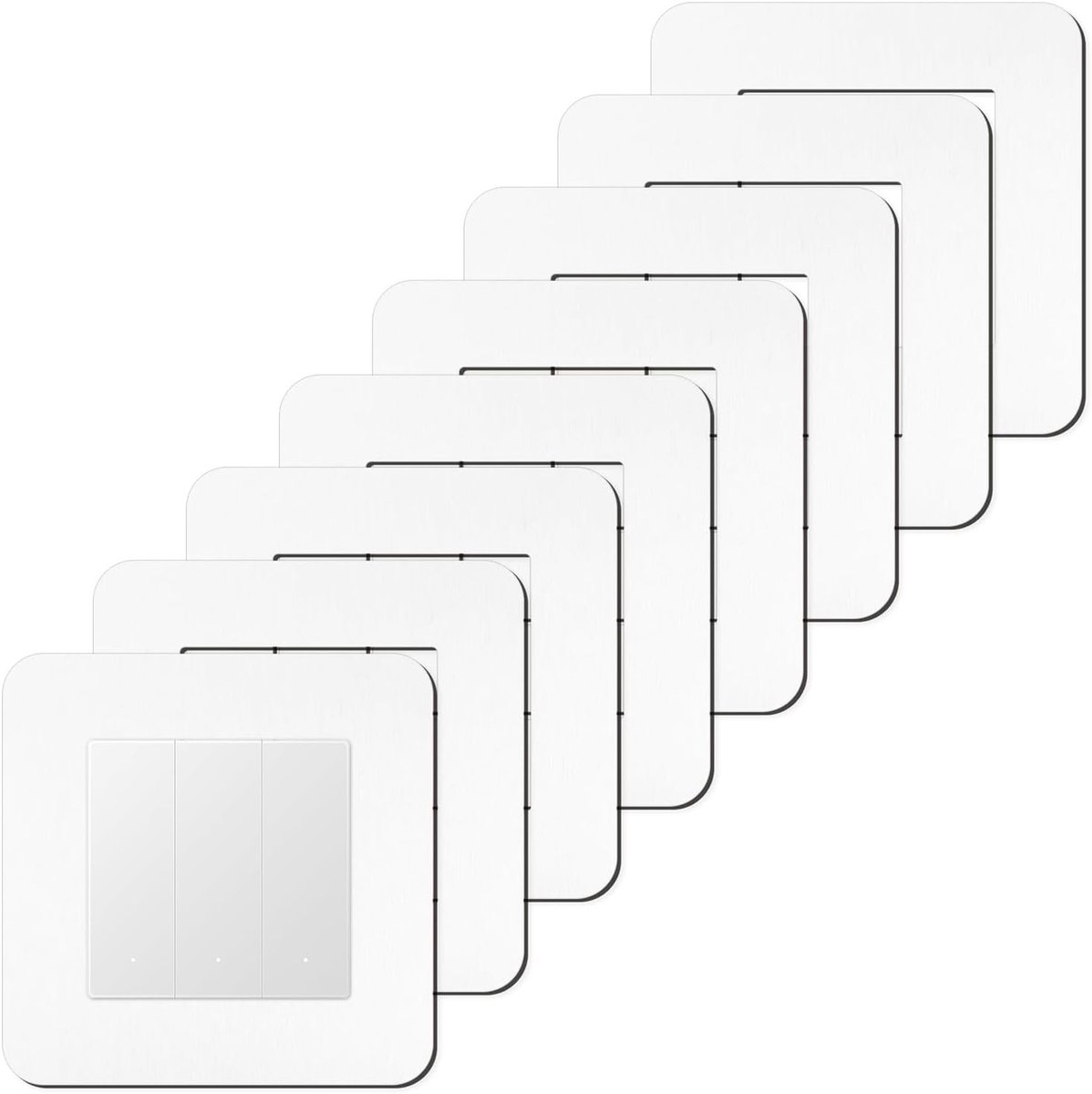 Decoratieve Beschermcovers voor Lichtschakelaars - Set van 8 Witte Wandbedekkingen voor Schakelaars, Verlichting en Muren
