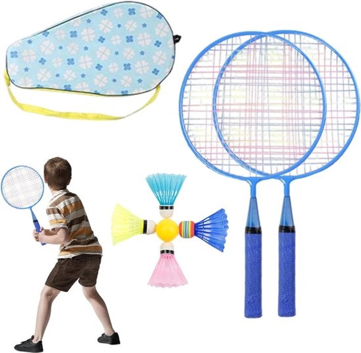 Badminton Racket Set - Shuttlecock Set - Buiten Spelen - Stabiliteit Door Schuimtop - 45x22cm - Niet Gespecificeerd