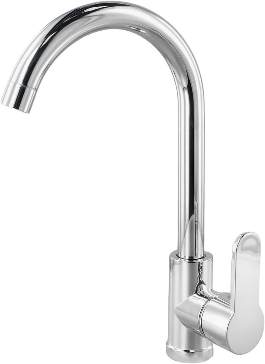 Hoogwaardige Keuken Mengkraan met Enkele Handgreep, Roestvrijstalen Keuken Faucet voor Koud en Warm Water, Chroom Afwerking