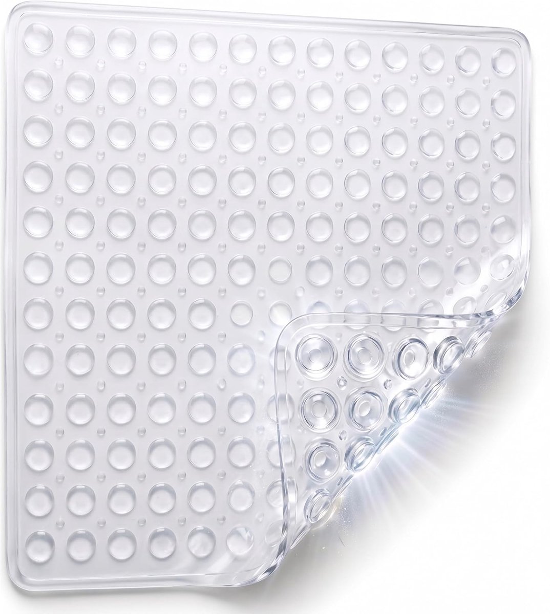 Douchemat 53x53 cm - Antislip Ruitmotief - BPA-vrij - Transparant