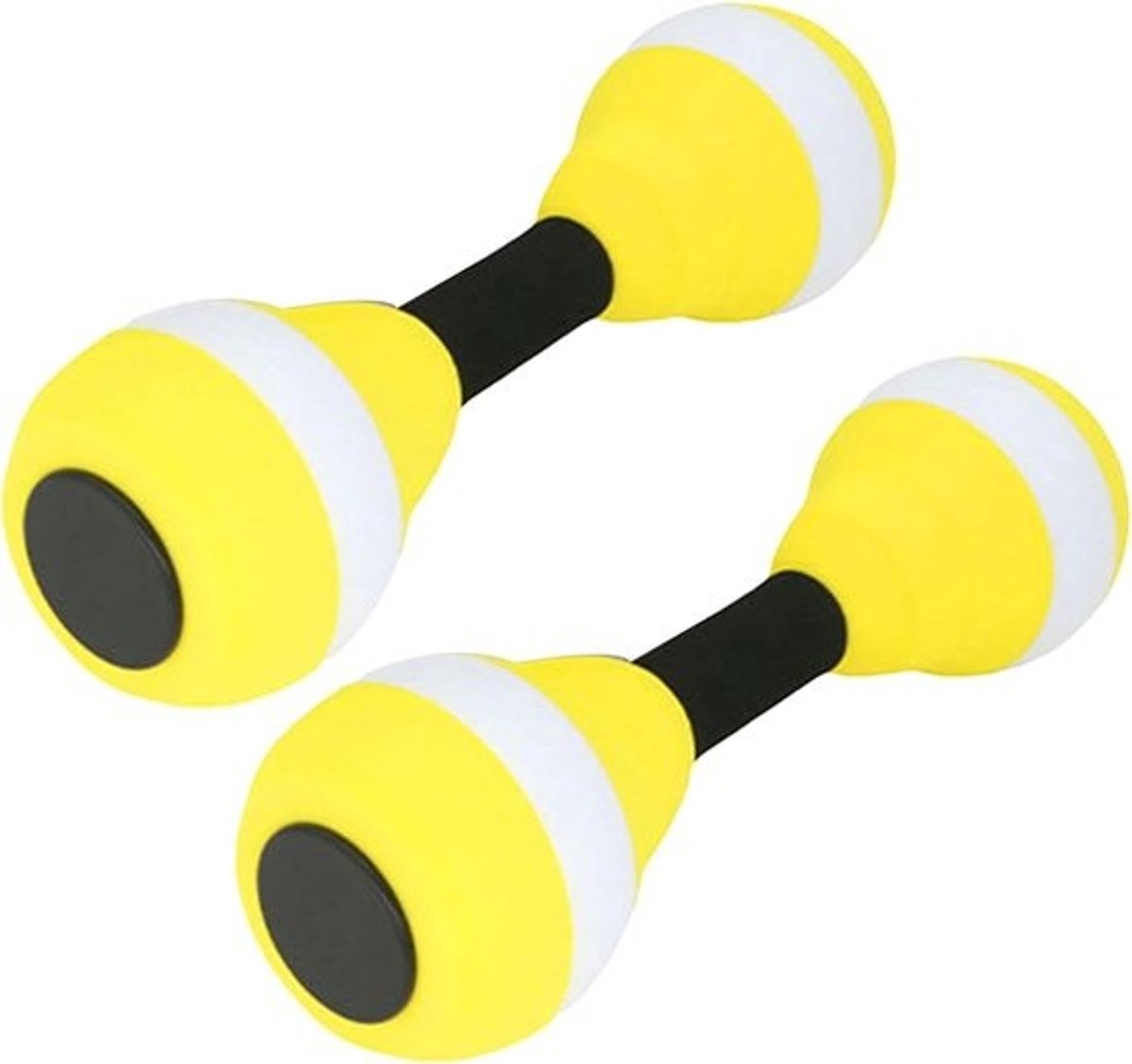Water Halters - Aqua Dumbbells - Aquatische Fitness - Veilig en Sneldrogend - 28 cm - Geel Wit