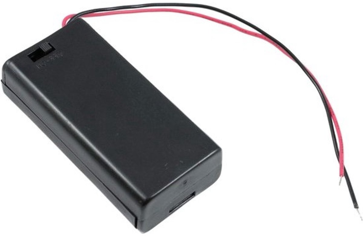 Batterij Houder Doos - Batterij Case Opbergdoos - Elektronica Projecten - Met Aan/Uit Schakelaar - 2-8 Slots - Zwart
