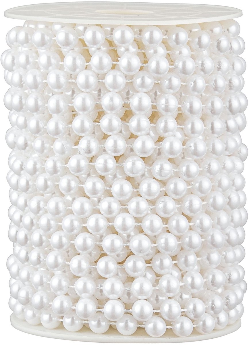 Kunstperlen Garland - 8mm - Wit - 48ft