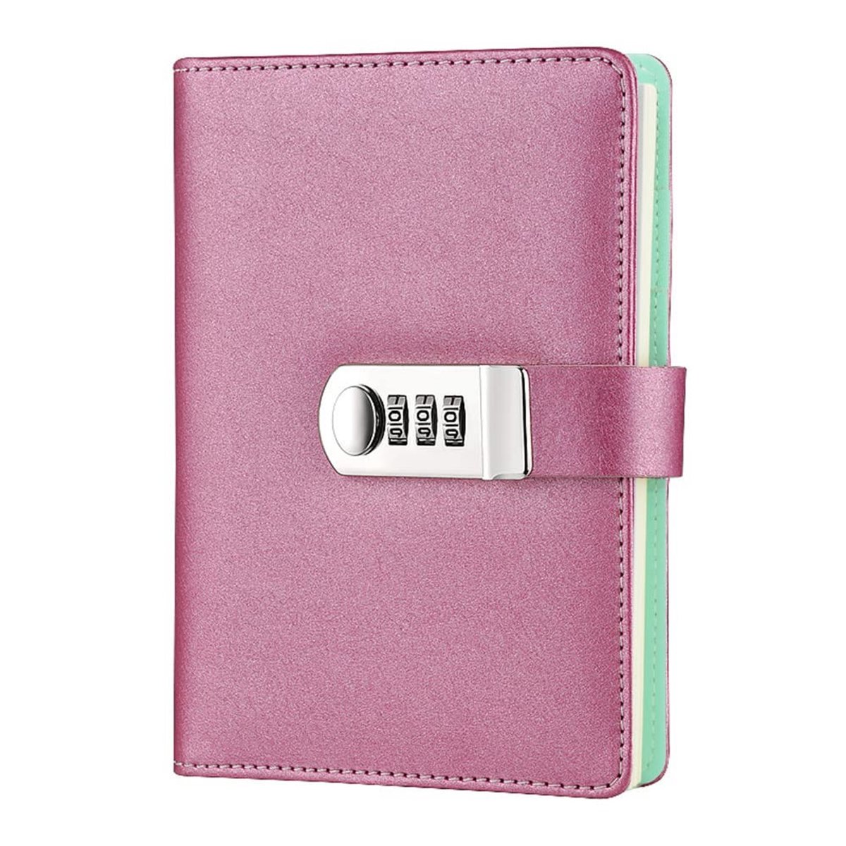 Herbruikbaar Notitieboek met Combinatieslot - Roze PU Leer