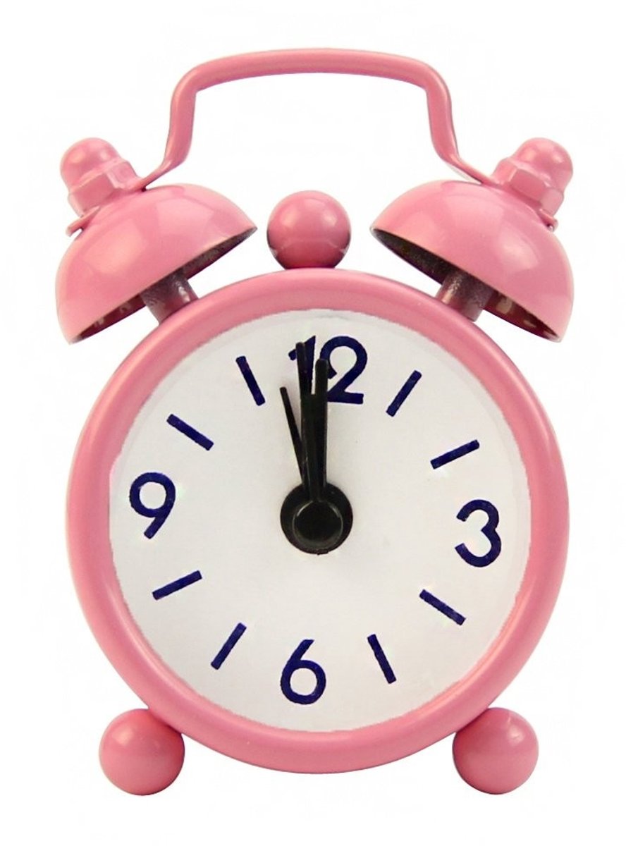 Mini Analog Alarm Clock - Rond - Roze