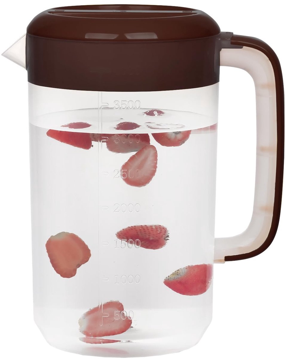 Plastic Water Pitcher met Deksel - 1 Gallon - Khaki