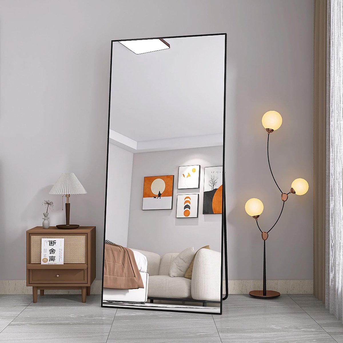 Staande Spiegel 180 x 80 cm - Met Metaal Frame - Voor Slaapkamer of Woonkamer