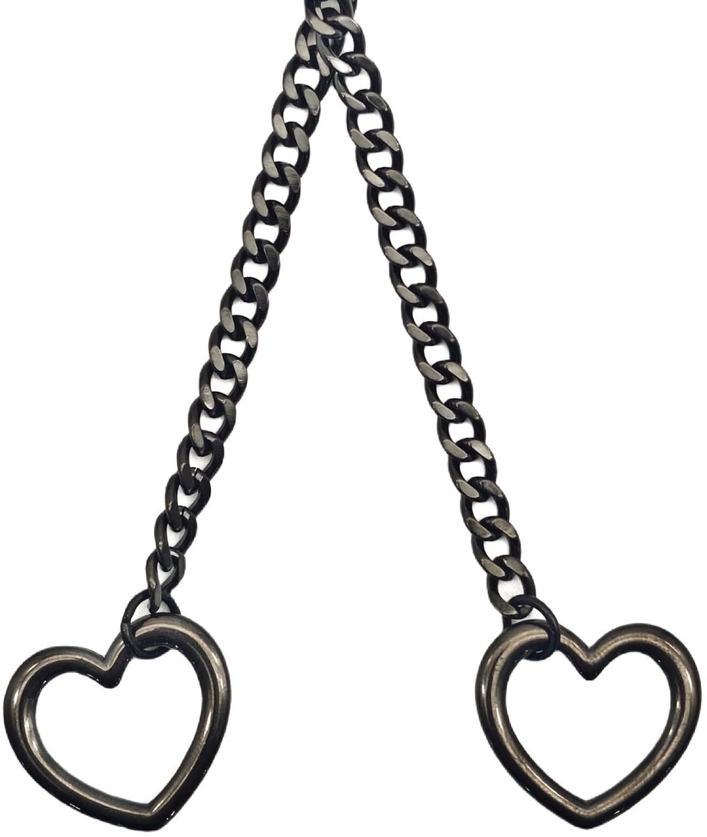 Hartvormige Ketting met O-Ring Ontwerp - Zwart