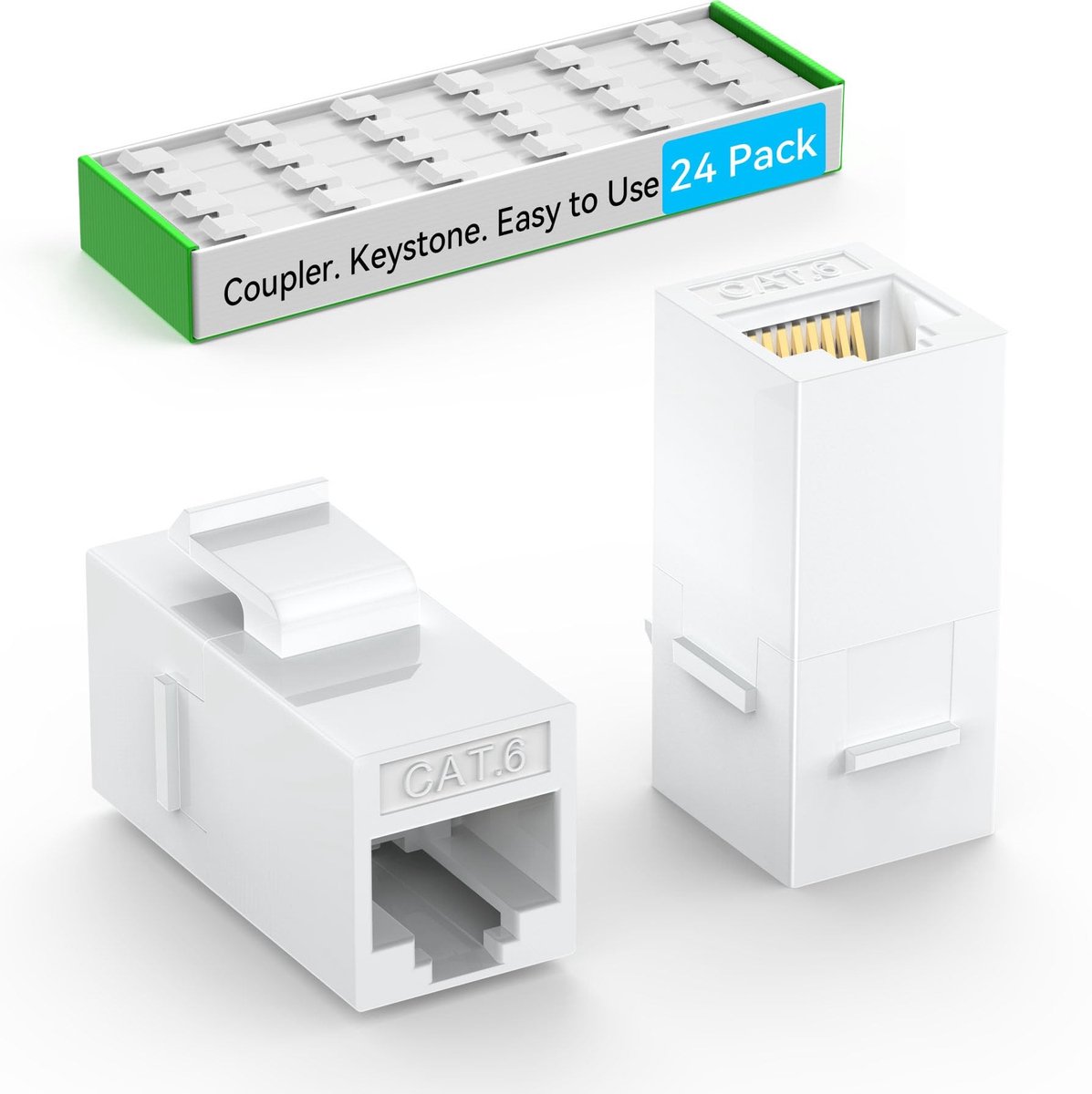 RJ45 Keystone Coupler - 24-Pack - Wit