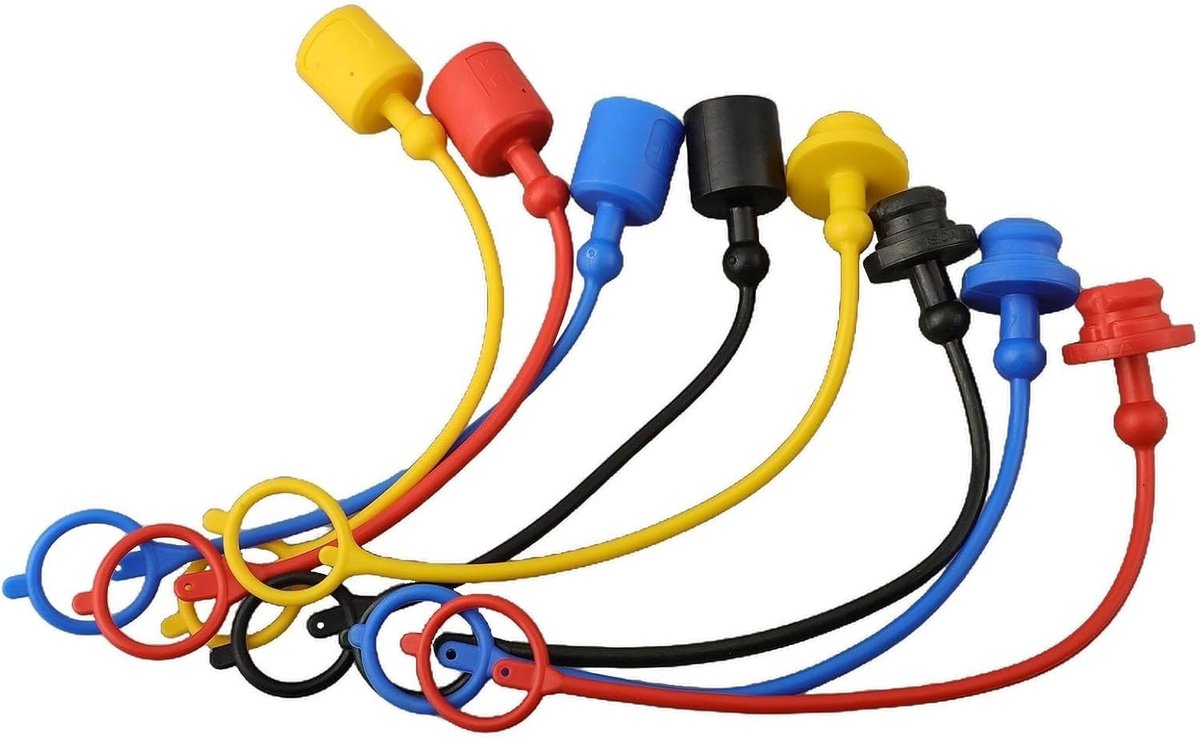 Set van 4 hydraulische snelkoppelingen met stofkappen voor optimale apparatuuronderhoud en gebruiksgemak