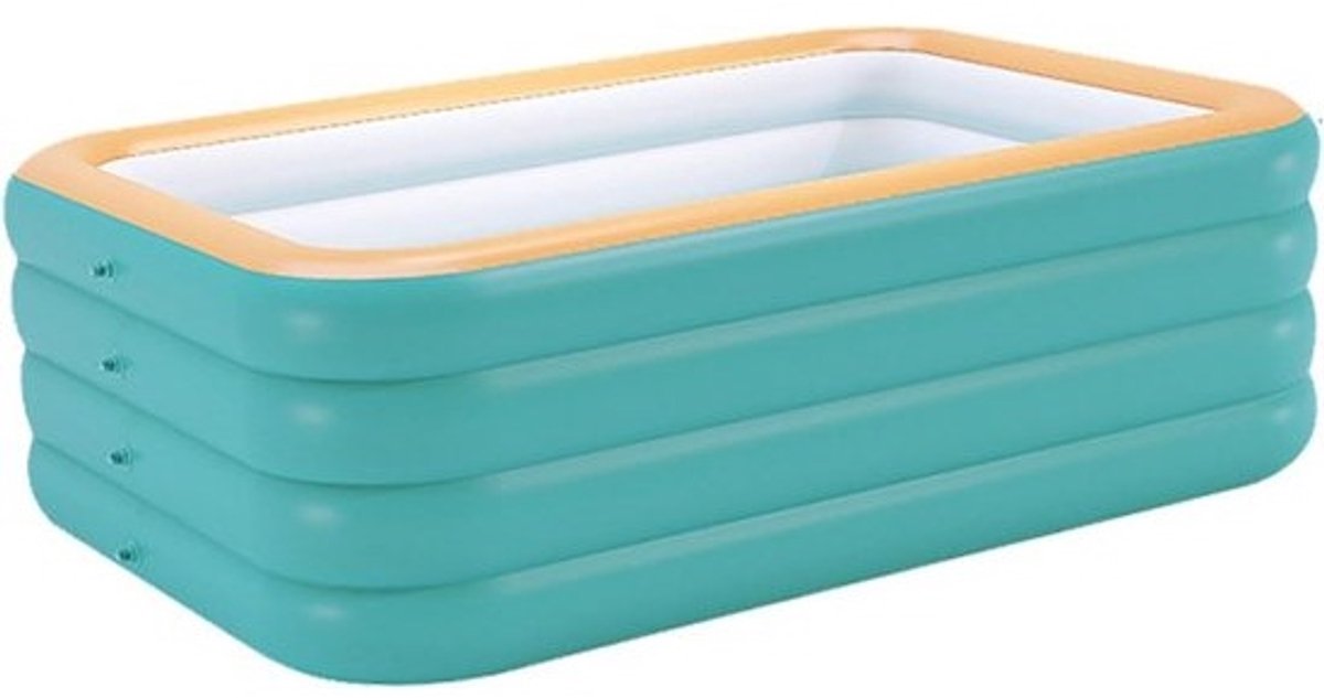 Opblaasbaar Zwembad - Familiebad Tuinbad - Zomerse Ontspanning - 4-laags PVC Materiaal - 428x200x75cm - Lime-Orange