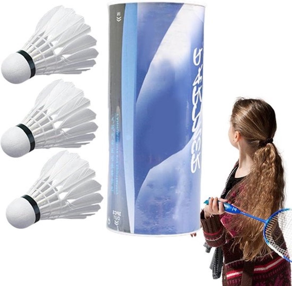 Badminton ballen - Slag oefening - Sport & spel - Duurzame constructie - 3 stuks - Wit