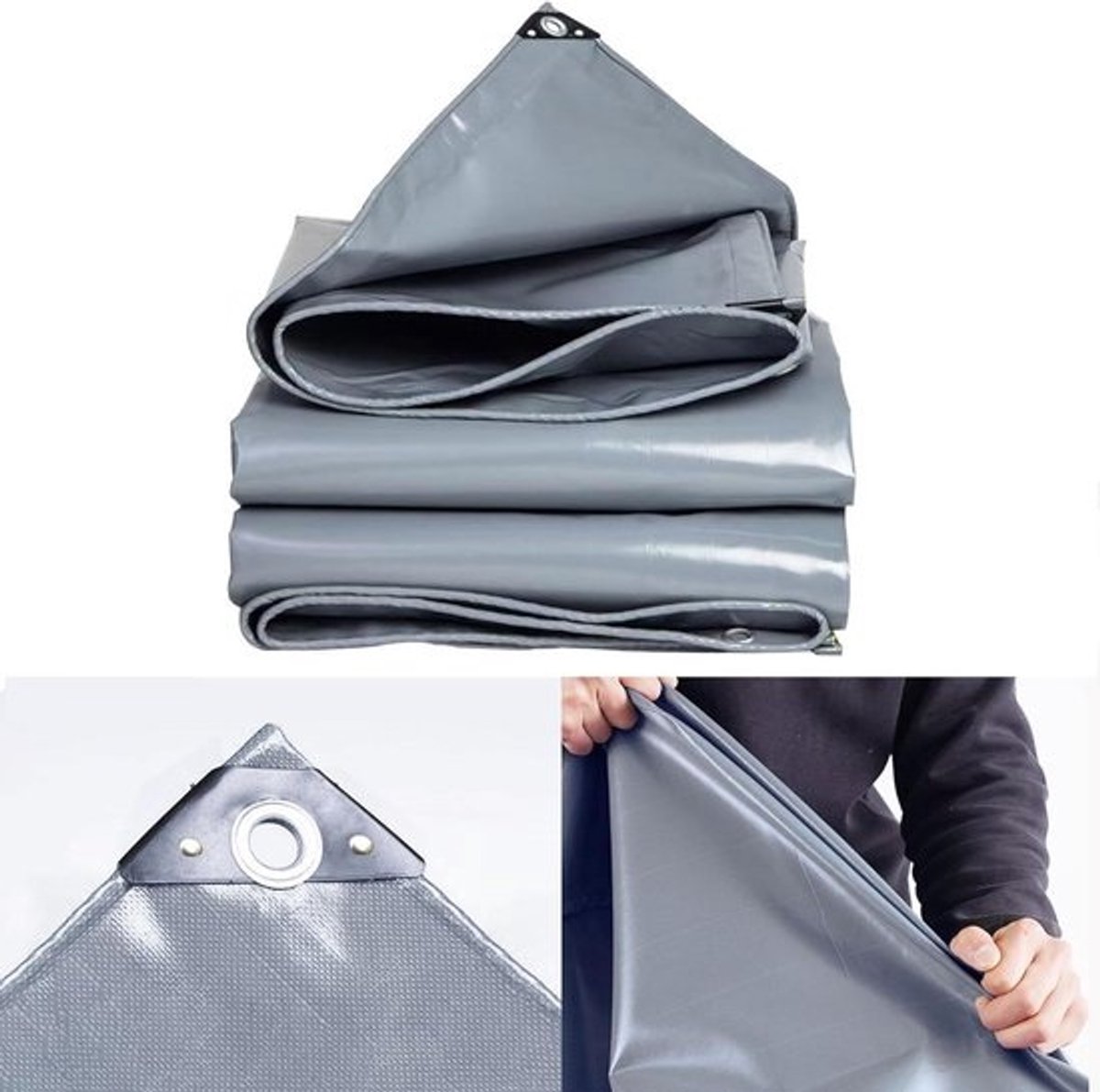Dekzeil Waterdicht - Afdekzeil Zwaar - Bescherming Buiten - Scheurbestendig PVC - 1x32.5 m - Grijs