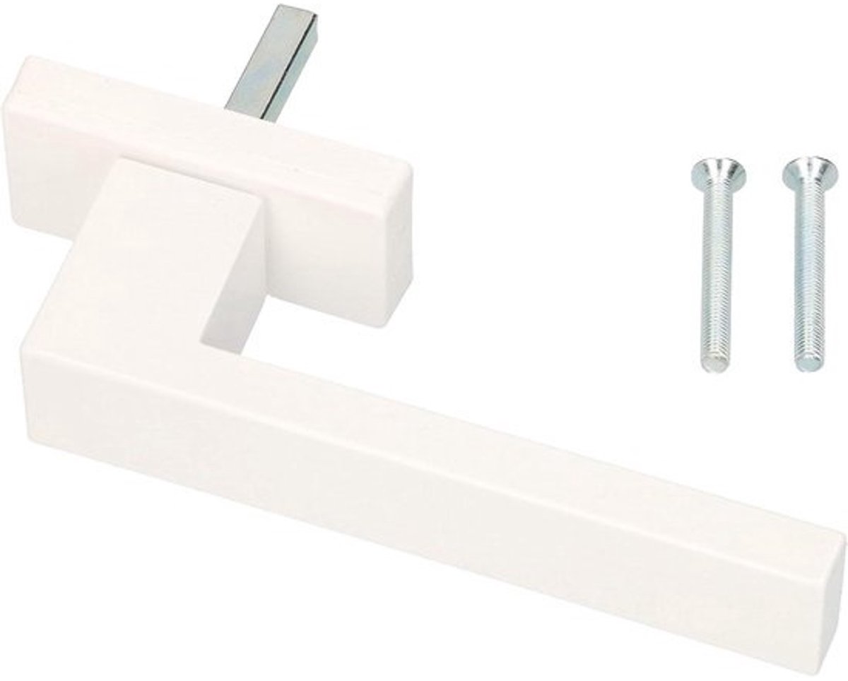 Raamgreep Aluminium - Balkondeurgreep Vensterknop - Ramen en Deuren - Gepoedercoat Aluminium - 35 mm vierkant - Wit