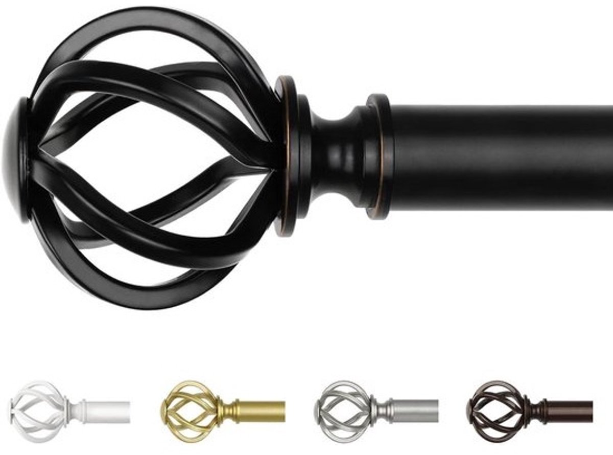 Gordijnroede - Gordijnstang Raamroede - Vensterdecoratie - Telescopisch en Splicing - 120-213 cm - Zwart