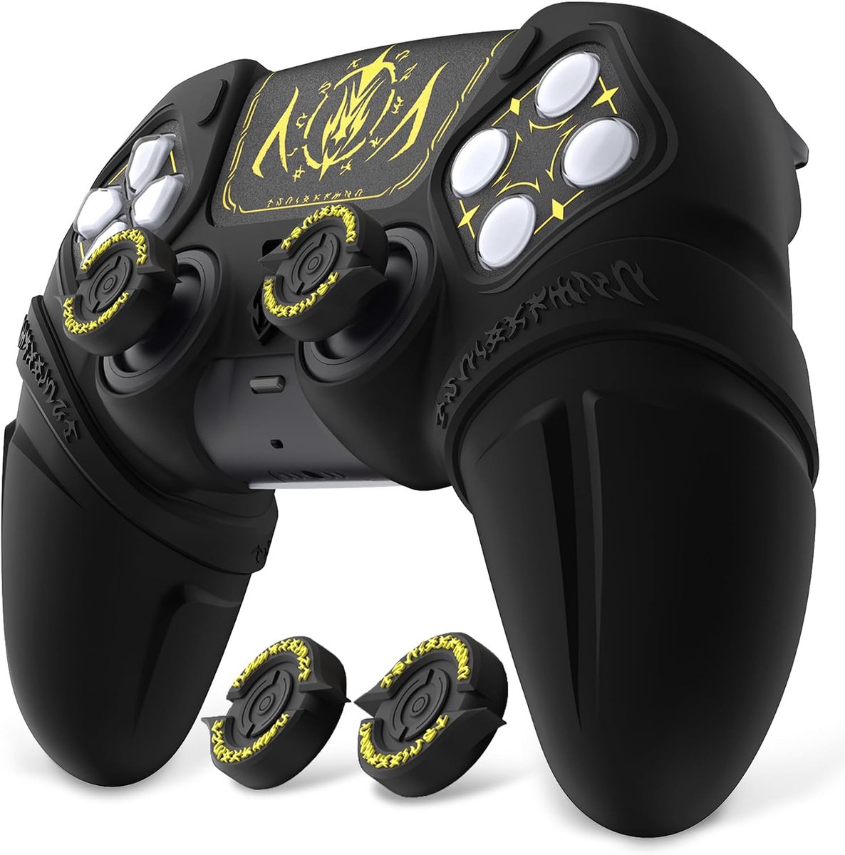 Siliconen Hoes Runenontwerp - Geschikt voor PS5 Controller - Met Stickers