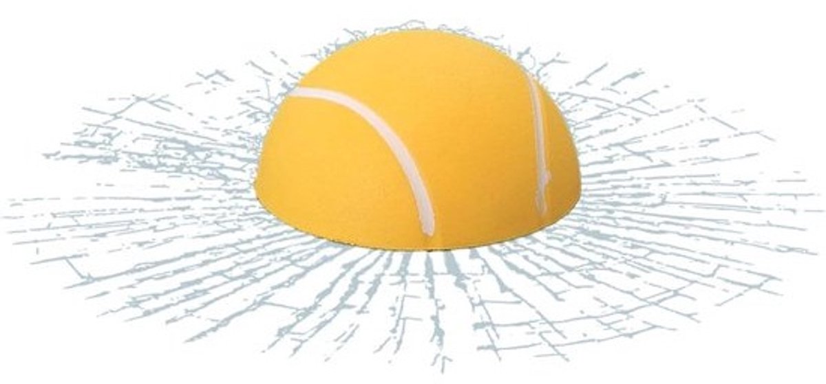 Tennis Bal Sticker - Auto Grap Sticker - Voertuig Decoratie - 3D Gebroken Glas Effect