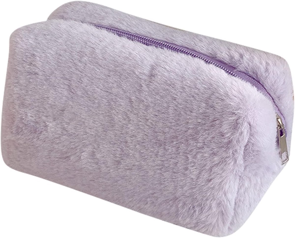 Schattige en Zachte Make-up Tas voor Meisjes, Draagbaar en Verkrijgbaar in Diverse Kleuren, Fluffy en Functioneel