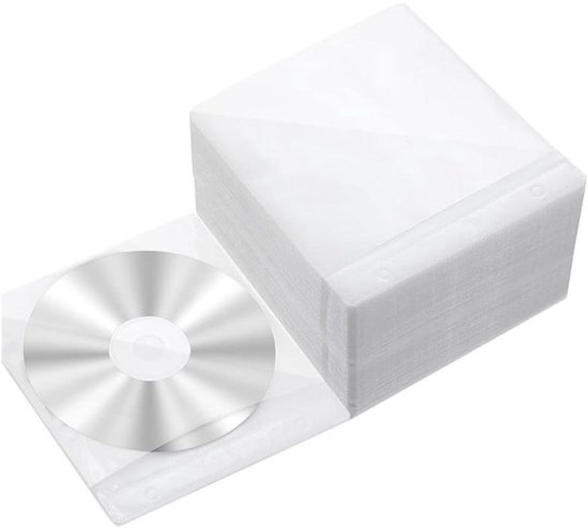 CD Hoezen - DVD Enveloppen - CD Opslag - Dubbelzijdig Plastic - 200 stuks - Transparant