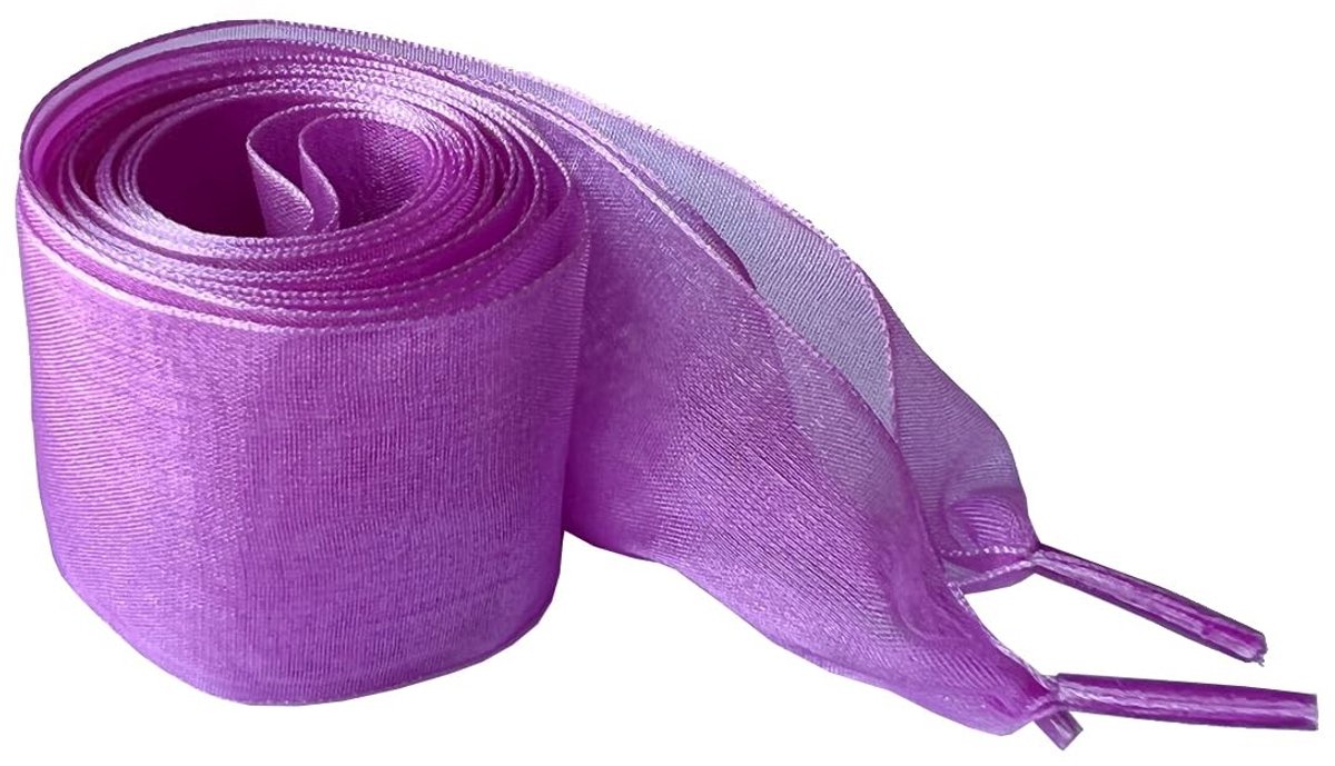 Satijnen Schoenveters - 4 cm Breed - Organza Tulle - Paars - 140 cm