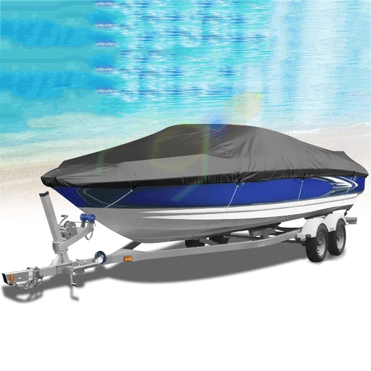 Waterdichte Boot Cover - Zwart/Grauw - Geschikt voor 10-16ft Boot