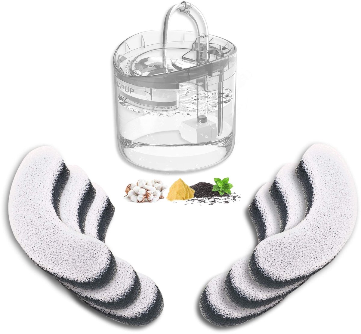 Vervangfilters voor Kattenfontein - Triple Action - 6 Stuks