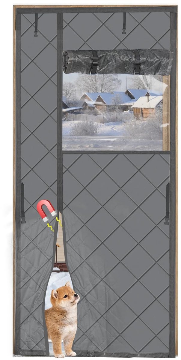 Magnetisch Isolerend Deurgordijn - Grijs 90x200cm