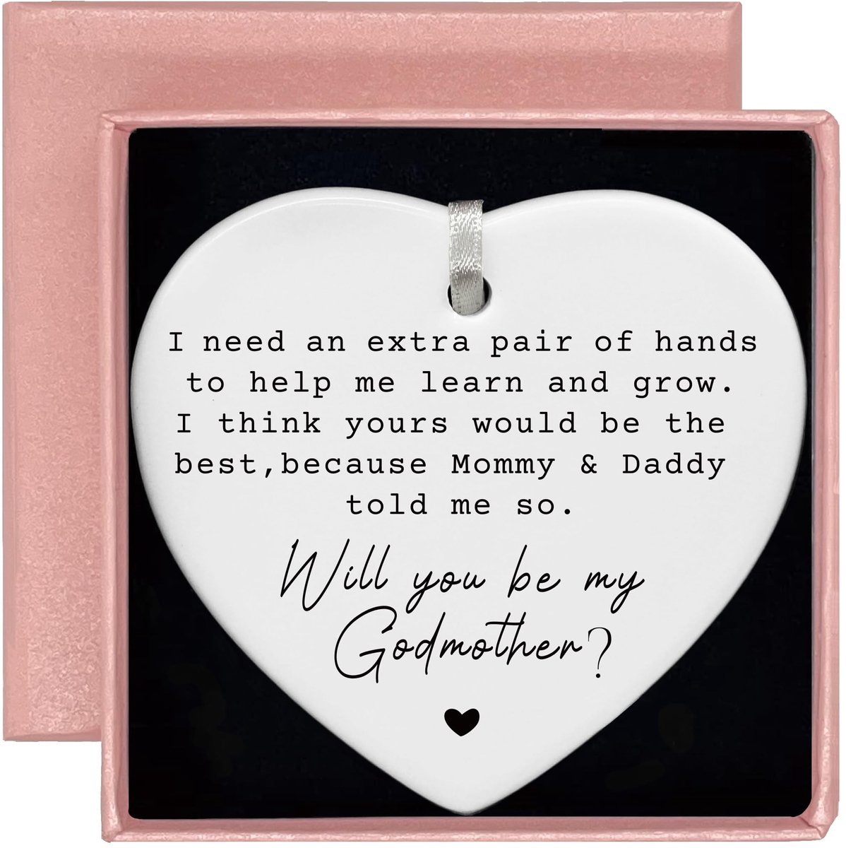 Hartvormig Keramisch Ornament - Voor Godmother Waardering