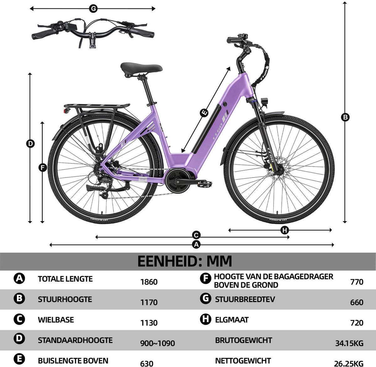 TTGO C7 SE Elektrische Fiets – 648WH Lithium Accu – Actieradius tot 150 km – Middenmotor – 28×2.0 inch Banden – Hydraulische Schijfremmen – Shimano 9 Versnellingen – Verende Voorvork met Lock-out – Elektrische Stadsfiets thumbnail 6