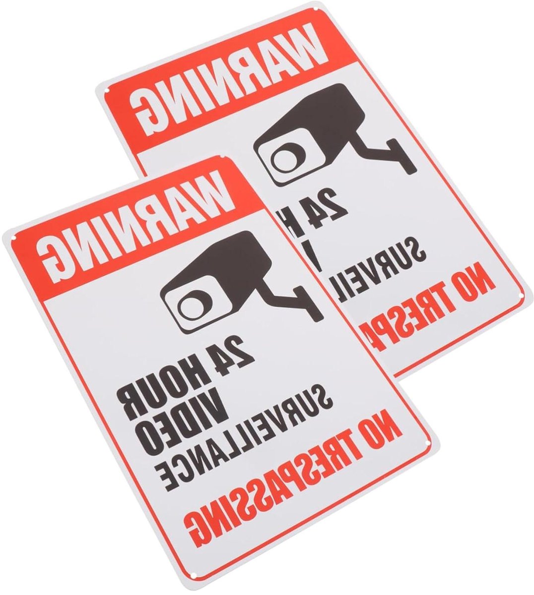 Waarschuwingsbord Verboden Toegang - CCTV Bord - Veiligheid Thuiskomst - Reflecterend Ontwerp - 30 x 20 cm - Zwart