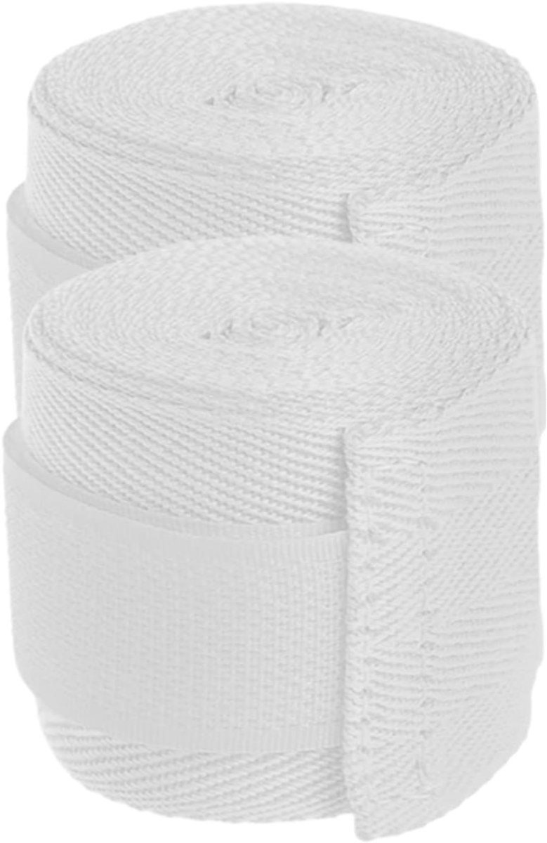 Boksen Handzwachtels - Handwikkels Elastisch - Vechtsport Training - Verbeterde Polsondersteuning - 15 centimeter - Wit