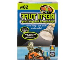 Halogeenlamp Terrarium - Warmtelamp Reptiel - Schildpadden Verwarmen - Spatwaterbestendig Ontwerp - 50 W - Transparant