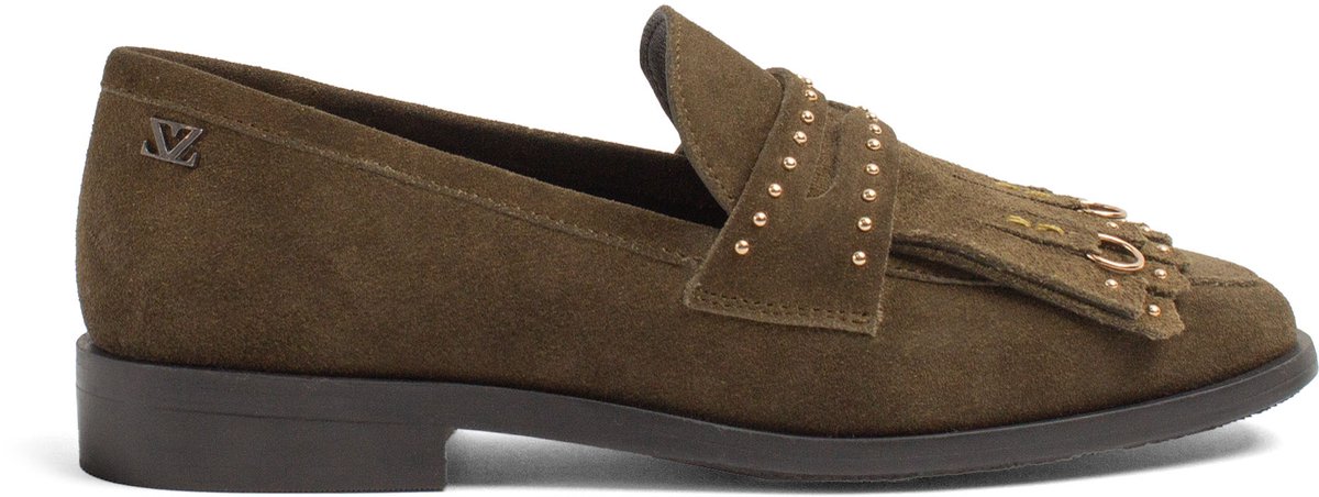 Lazamani - Suus Dames Loafers Suede Khaki - Maat 38