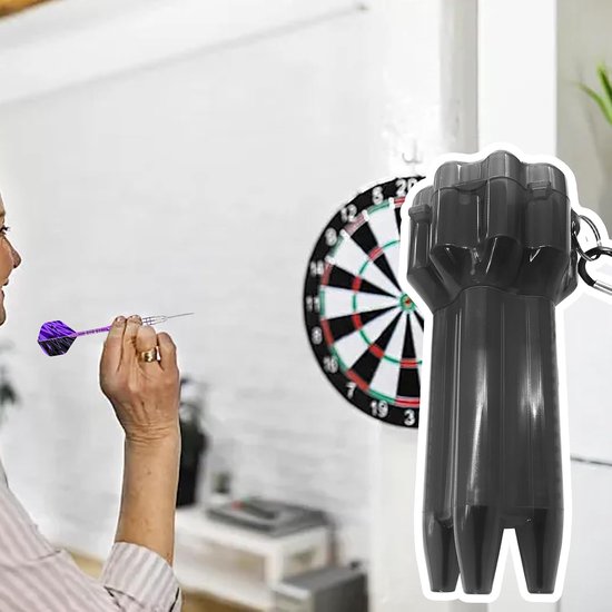 Draagbare Darten Koffer - Etui Houder - Oefenen en Spelen - Lengte Verstelbaar - Max 3 Darts - Zwart — afbeelding 2