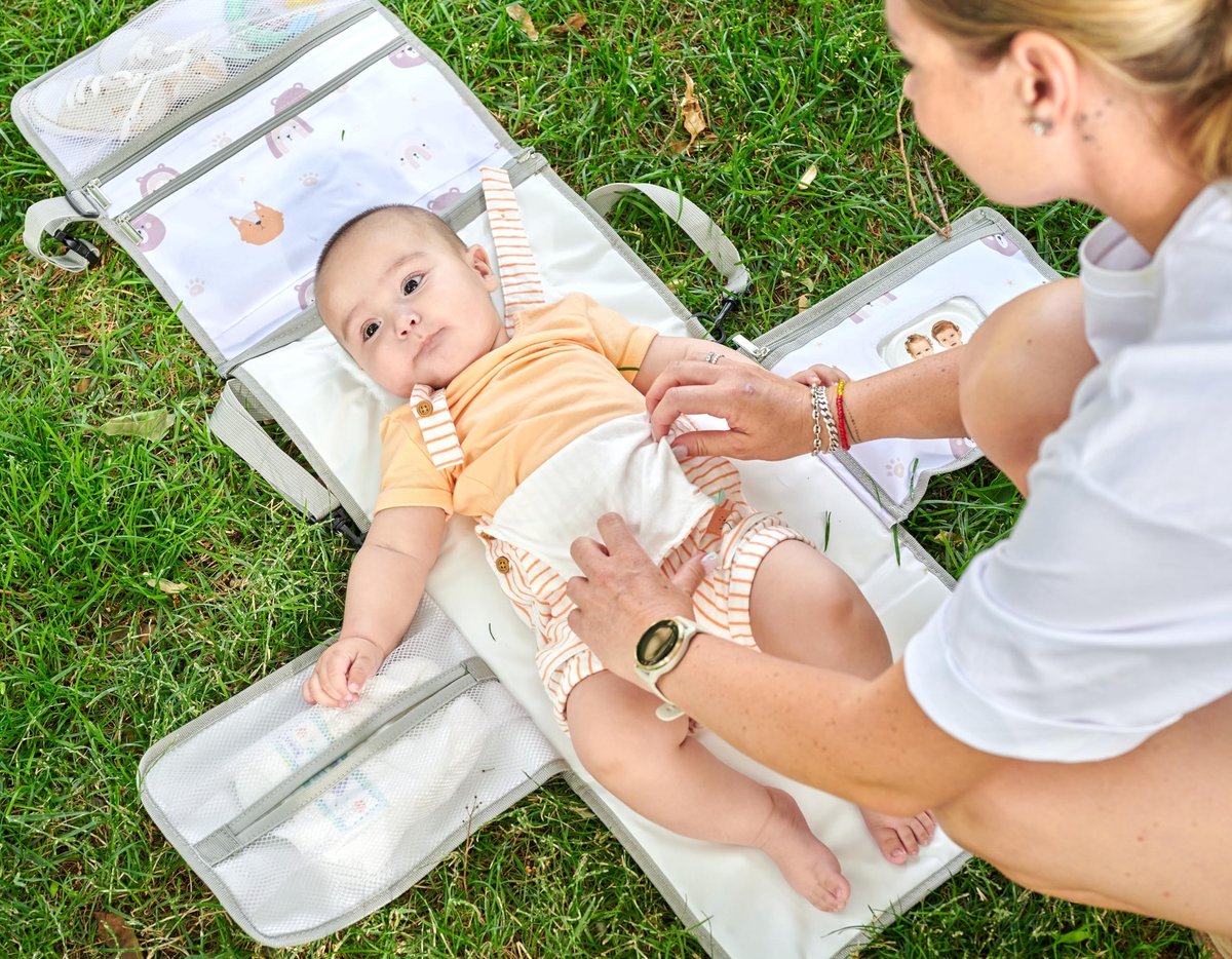 SnelShoppen - XL Verzorgingsmat voor Baby's, Draagbaar en Opvouwbaar, Waterdicht en Gevoerd, Afneembaar als Toilettas, Perfect Origineel Cadeau voor O