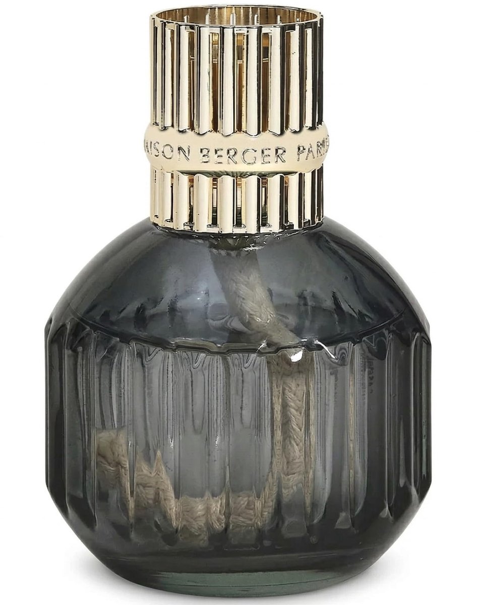SnelShoppen - Lampe Berger Cannelo Grijs Geurverspreider van Glas, Aromatische Geuren, Stijlvolle Decoratie voor Huis, Feest of Keuken