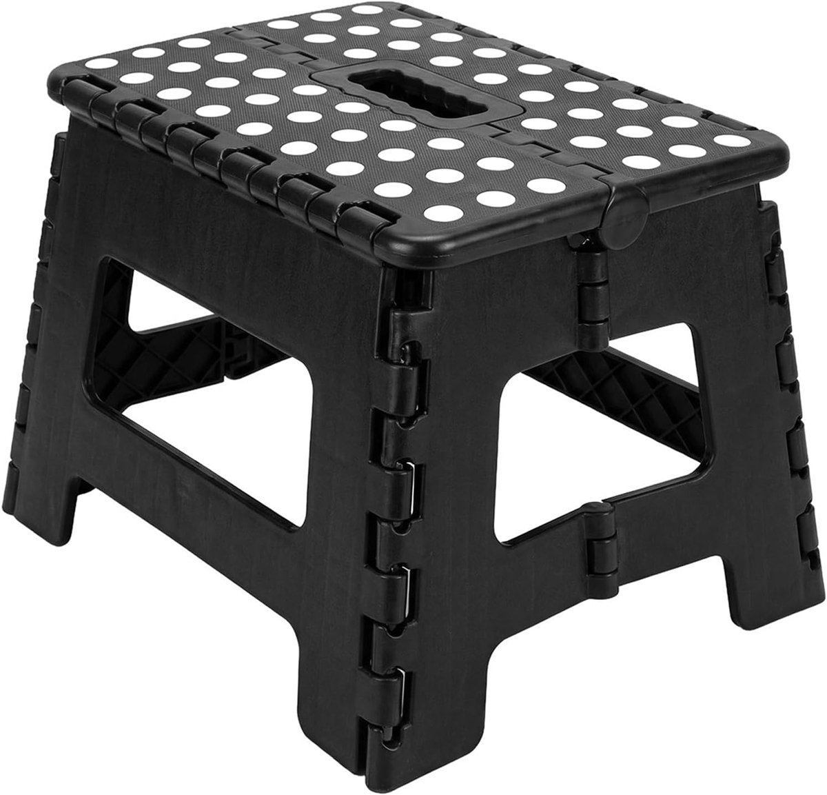 Bobypet - Opvouwbaar opstapje (draagvermogen 136 kg) - 29*22*22 cm - Opvouwbaar krukje met antislipnoppen, 4,5 cm ultradun opstapje, opvouwbaar opstapje voor thuis, badkamer en camping - zwart